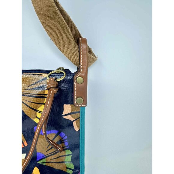 Fossil Purse Crossbody Canvas Bag Coated Key Per School Pencil Teacher Abstract - Picture 2 of 12